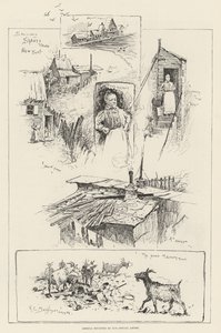 Skisser i Shanty Town, New York